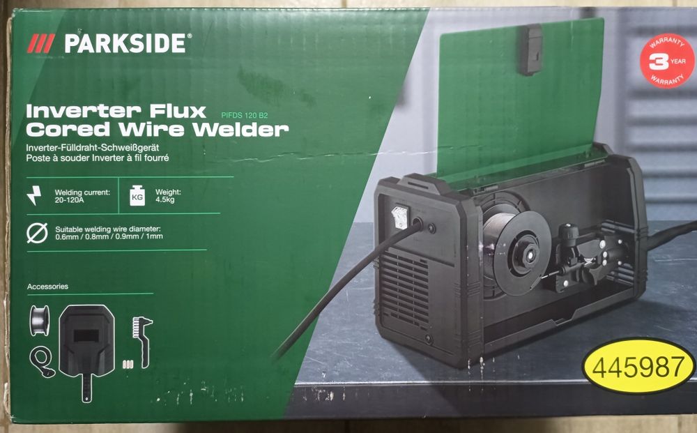 Parkside PIFDS 120 B2 aparat invertor sudura cu rola sarma fir flux plina