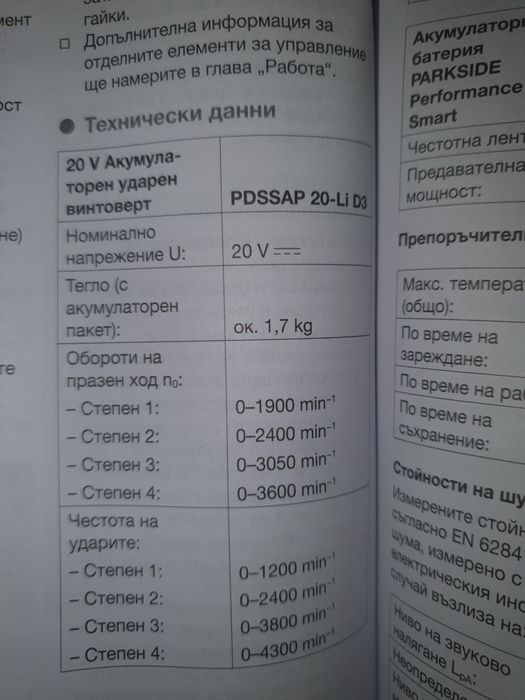 Акумулаторен ударен винтоверт PARKSIDE