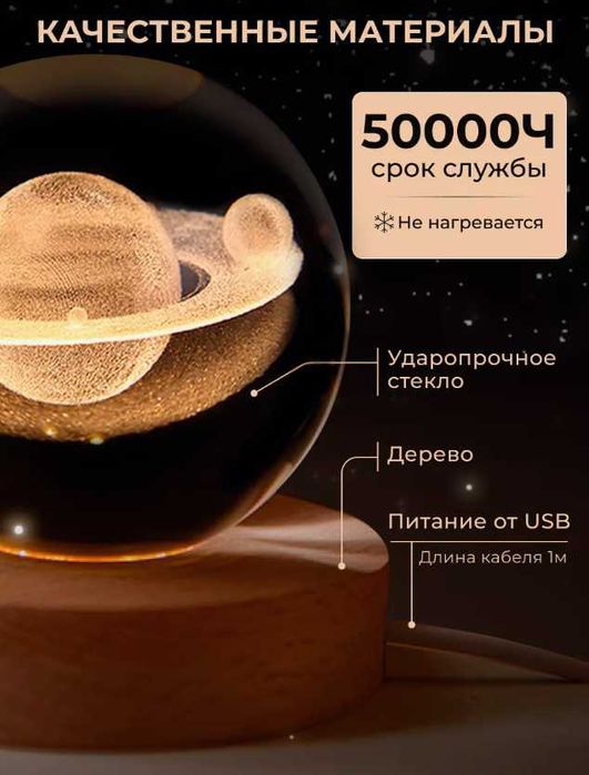 ПОДАРКА Ночник Оригинал светодиодный стеклянный Светильник