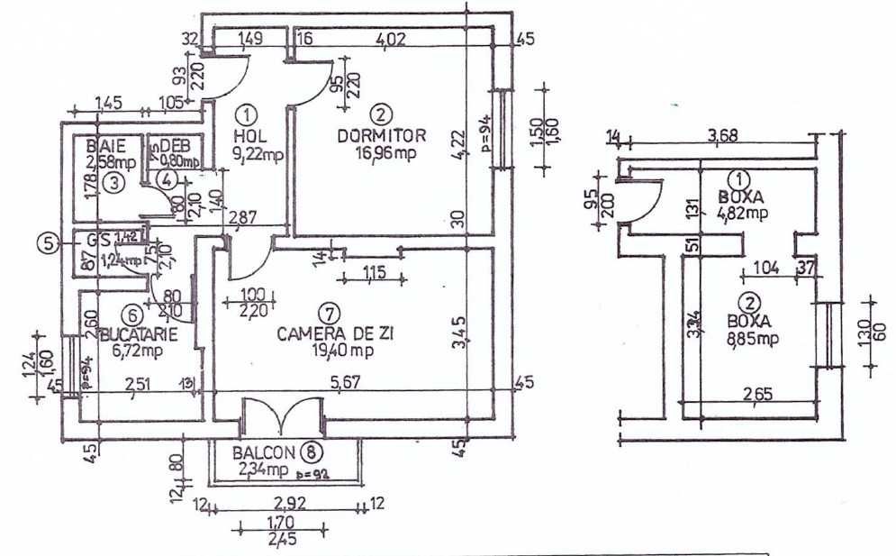 Ap 2 camere 60m2 + boxă 13m2, decomandat Iași Copou, str. Macazului 10