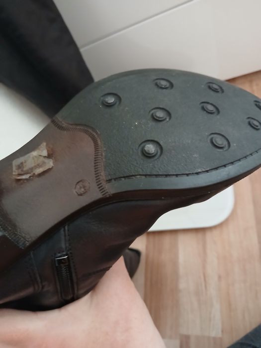 Високи ботуши естествена кожа 39