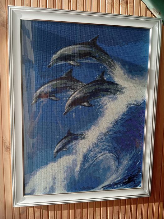 диамантен гоблен - Делфини в океана