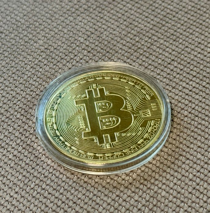 Уникална Колекционеркса Монета Биткойн Bitcoin BTC satoshi БТЦ паричка