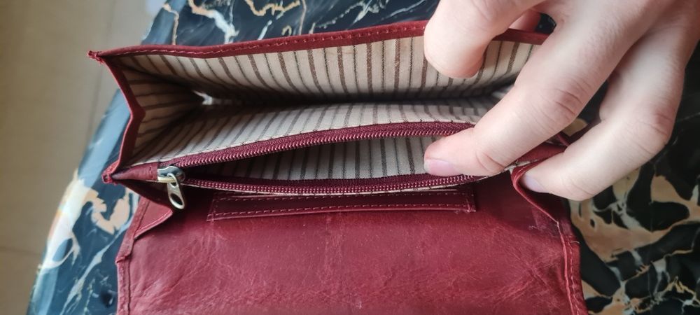 НОВО дамско портмоне 100% ЕСТЕСТВЕНА КОЖА