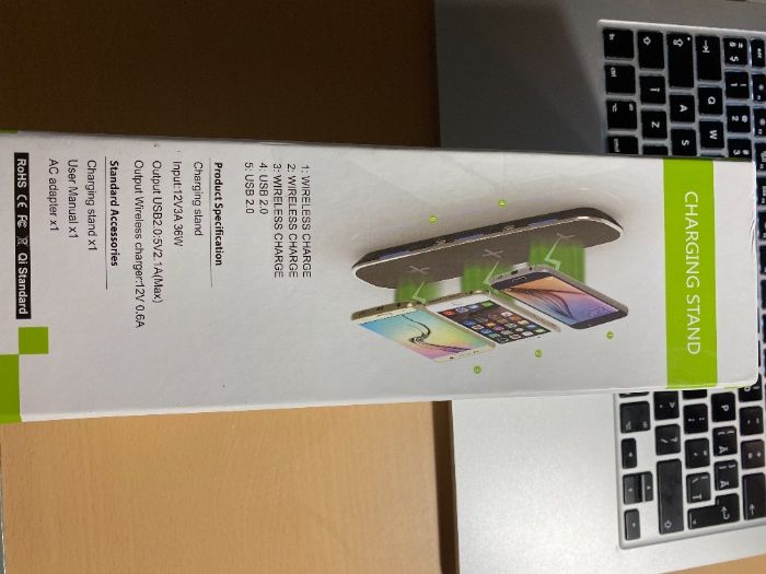 Statie incarcare Wireless 3 in 1 + 2 USB Suporta iPhone Samsung Huawei