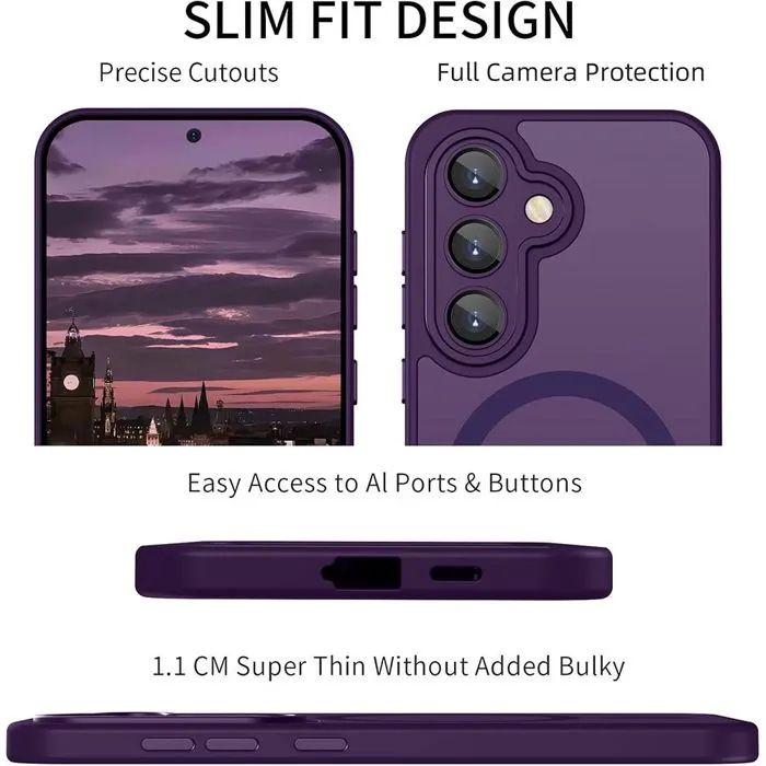 Матов magsafe кейс за samsung galaxy s26 - лилав - със защита на камер