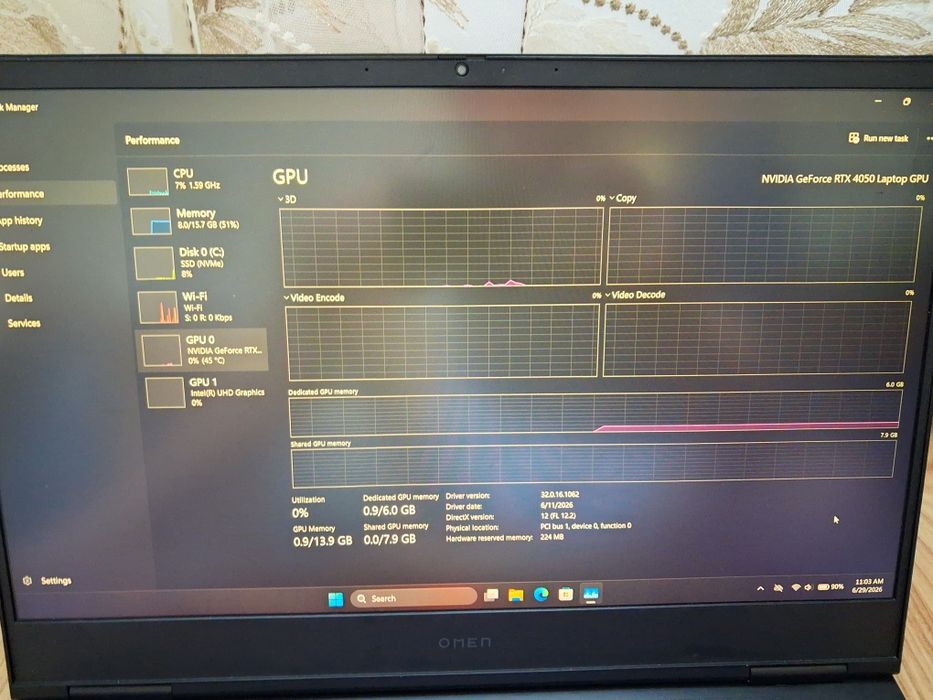 Laptop Gaming OMEN 16-wd0xxx | RTX 4050, 16gb ram ddr5, i5 gen 13