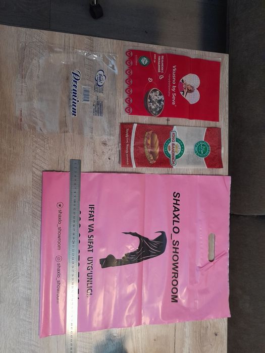 Barcha turdagi salafan paketlar