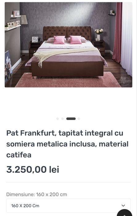 Pat 160x200 cu noptiere