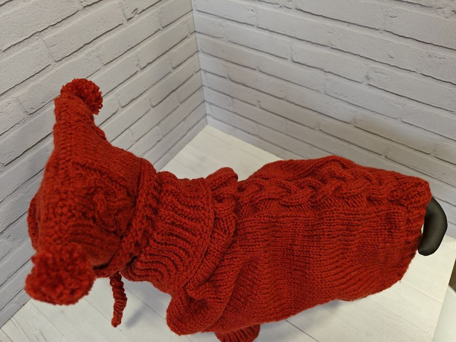 Комплект свитер+шапка для собак