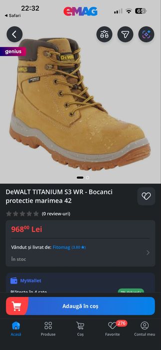 Dewalt Waterproof Ghete de Securitate S3 cu Certificare WR