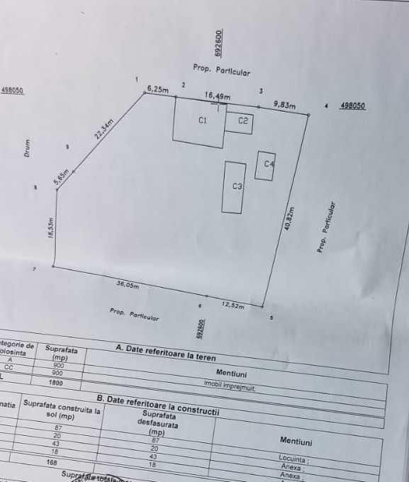 Casă in sat Negrileşti, județul Galați, 1900mp la 15 km de Tecuci.