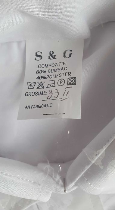 Cămașă albă damă cu mânecă lungă - Pompieri - mărimea 33/II