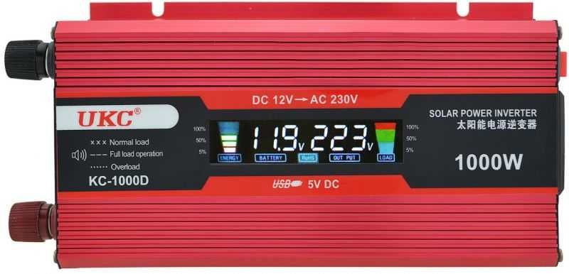 Инвертор преубразовател UKC с лед дисплей за кола 12-220v-2000вата