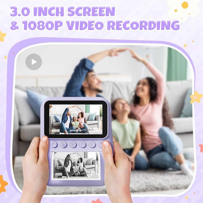 Cameră pentru copii imprimare instantanee + 32GB micro sd