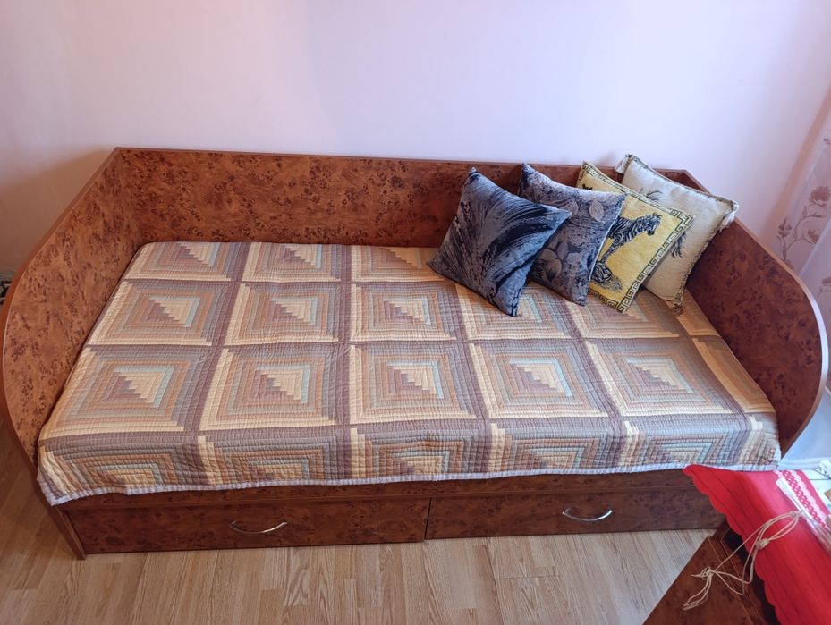 Комплект единично легло с матрак рамка и място за съхранение