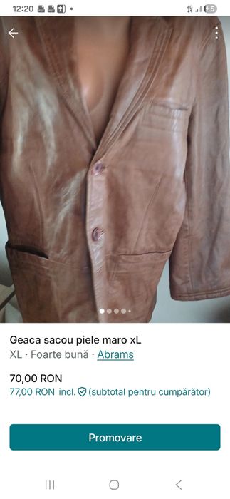 Sacou din piele XL