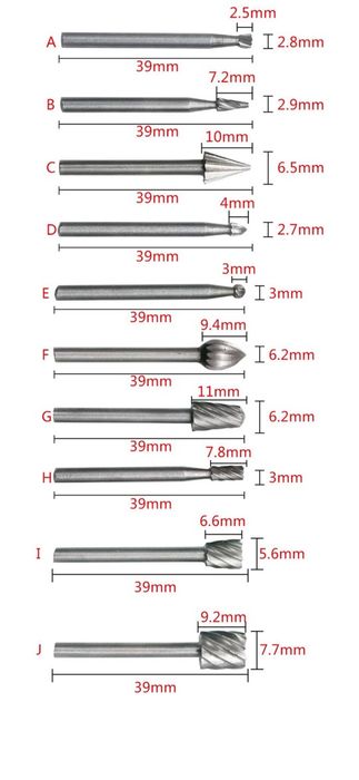 Шарошки фрезы боры по металлу дерево насадка гравёр дремель шуруповёрт