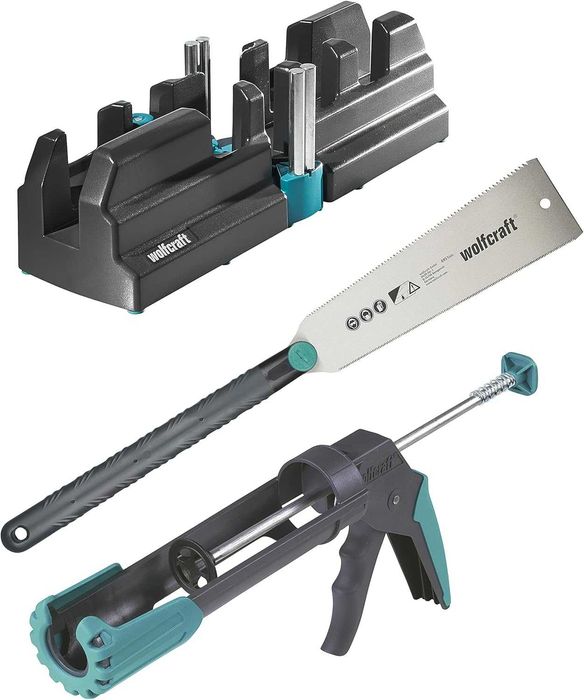 Set 3 piese pentru taiere si lipire plinta parchet Wolfcraft, 70 mm