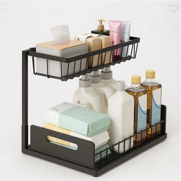 Органайзер за шкаф Mercado Trade, За съхранение, Метал, Черен