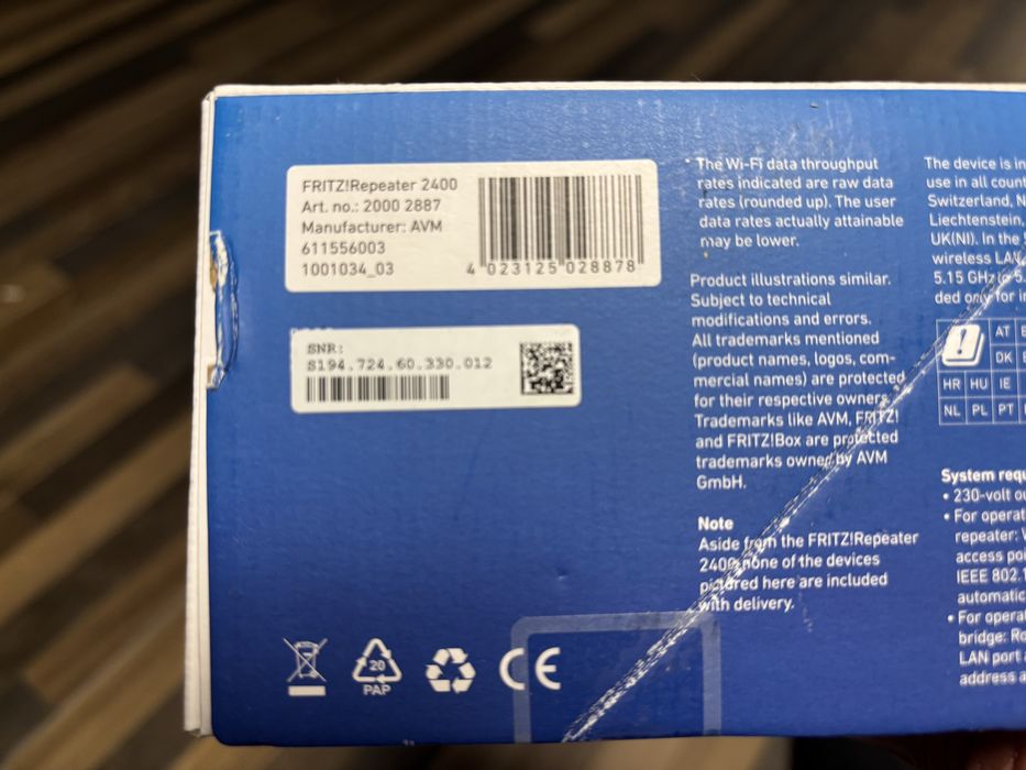 Fritz! Repeater 2400 varianta internationala
