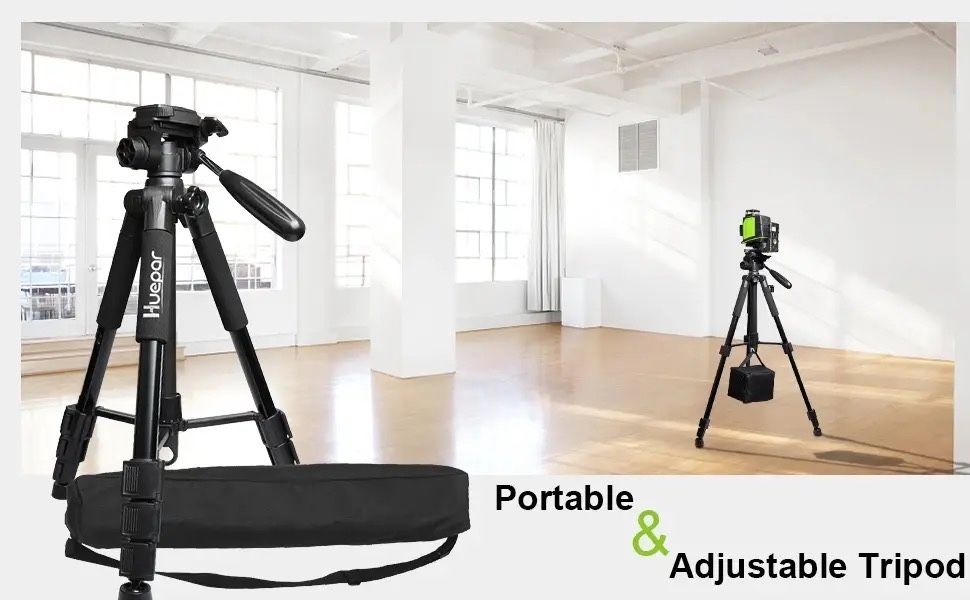 Huepar TPD14 штатив 56 дюймов/143 см, регулируемый, с уровнем!