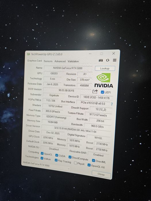 Продам видеокарту 5080 rtx gigabyte