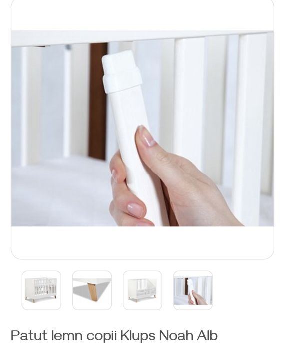 Pat Noah alb + saltea Ikea + husa saltea Ikea