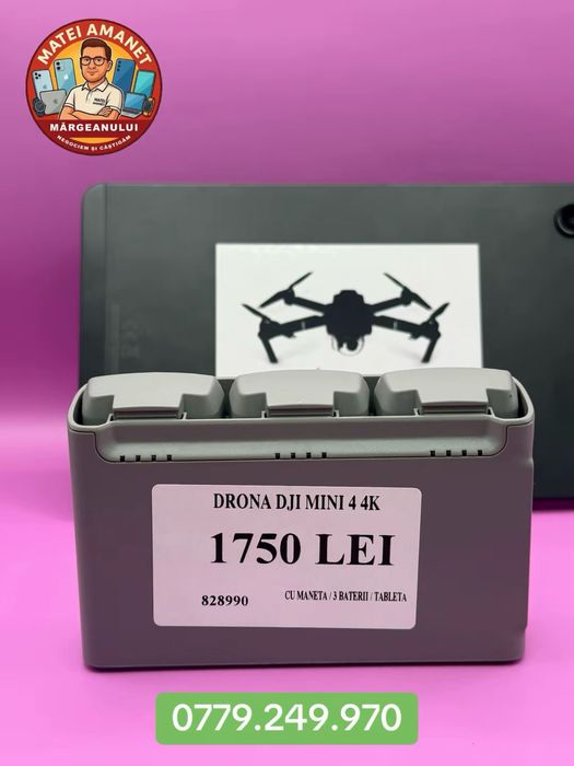 Drona DJI MINI 4 4k / Maneta / 3 Baterii / Tableta / •Matei Amanet Margeanului•