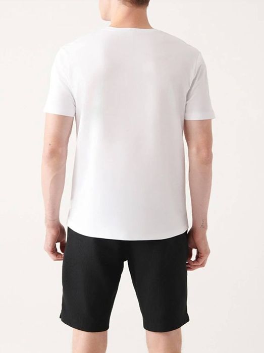 AVVA Белый 100 % хлопок с круглым вырезом спереди