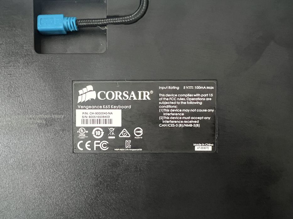 Tastaura Corsair Vengeance K65