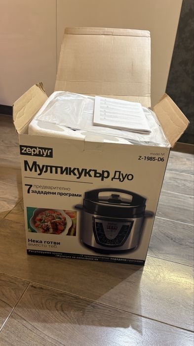 Мултикукър под налягане 7в1 ZEPHYR ZP 1985 D6, 1000W, 6 литра, Таймер, Отложен старт, Черен/Сив