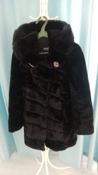 Шуба мутон с норкой