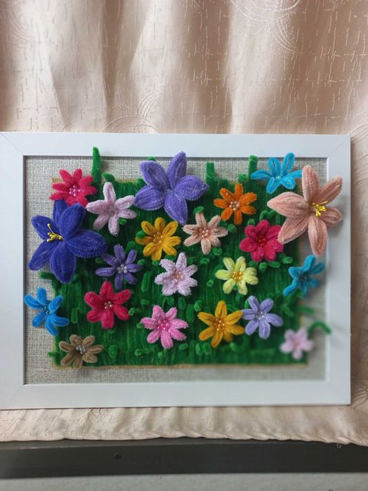 3D картини от плетени цветя