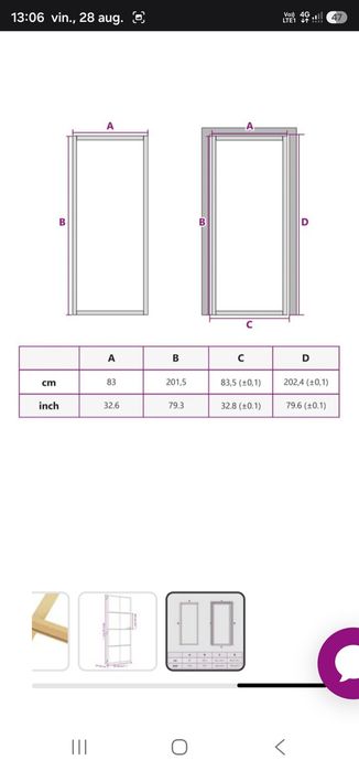 Ușă de interior Slim auriu 83x201,5cm sticlă temperată/aluminiu