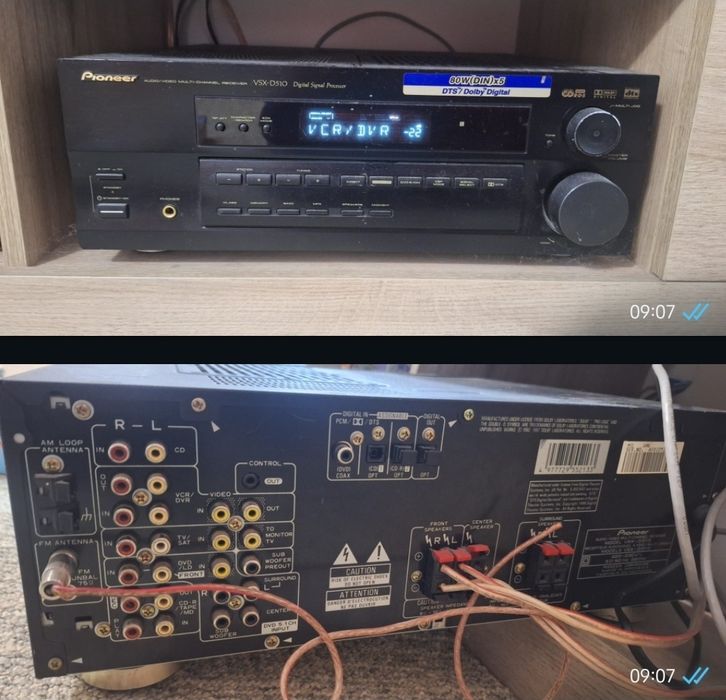 Sistem Audio: Receiver Pioneer VSX-D510 + Boxe Unitra / Tonsil 75W (8 Ohmi)