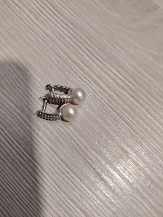 Серьги новые серебро с жемчугом