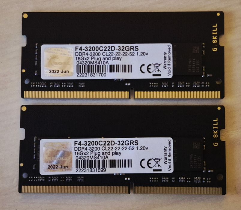 32GB 3200MHz DDR4 RAM laptop sodimm