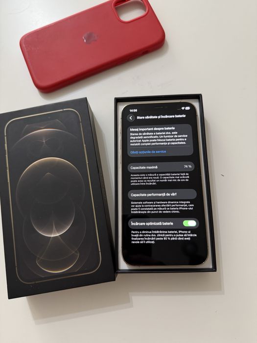 Vând iphone 12 pro gold, 256GB, perfect functional