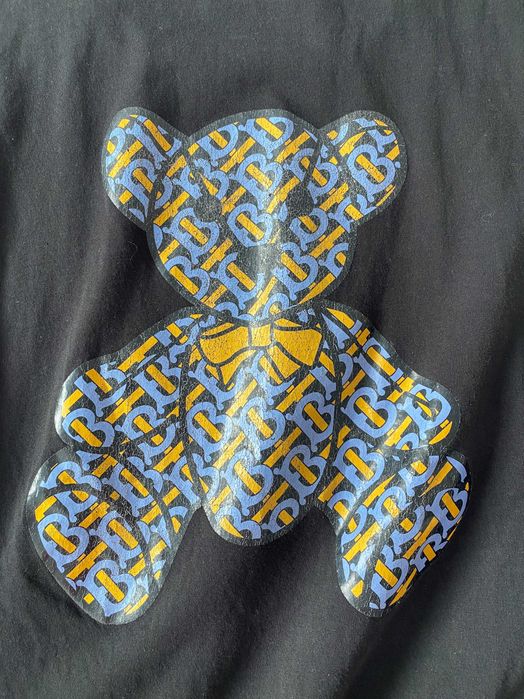 Дамска черна тениска с мече BURBERRY