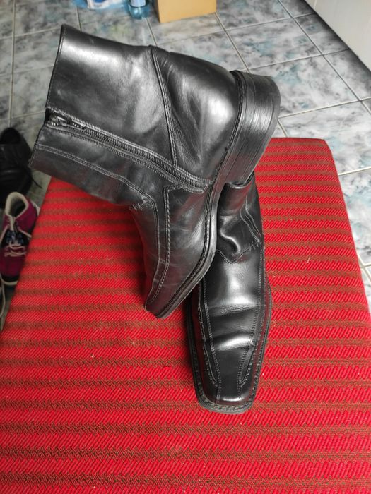 Cizme din piele naturală 100%, cu fermoar și îmblănite