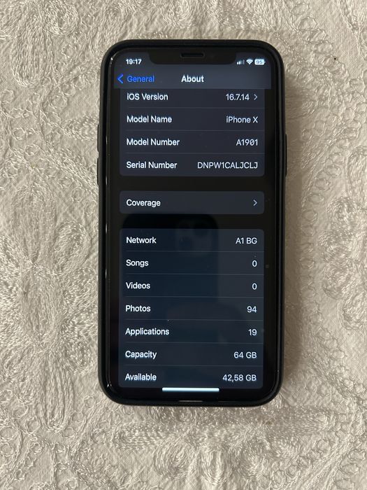 Iphone X White 64 GB Заводски отключен