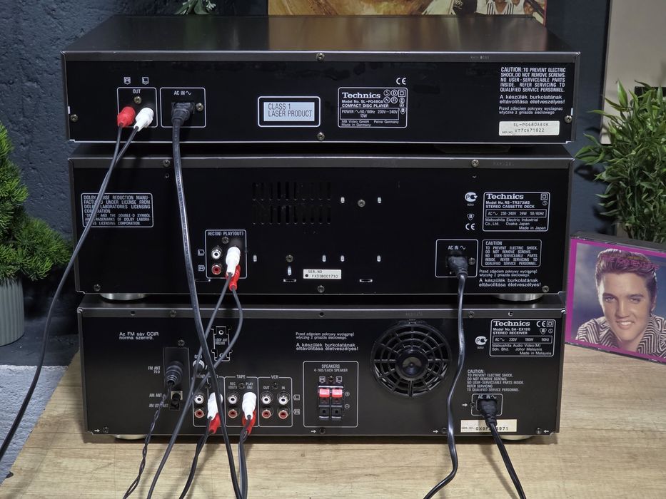Linie audio TECHNICS, amplituner sa-ex120 ,dublu deck rs-tr373m2, cd player  sl-pg480a, hifi 2x80w 8 ohm, stereo