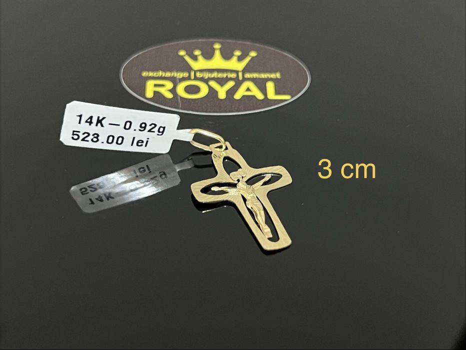 Bijuteria Royal CB : Pandant cruce aur 14K 585   0,92 grame