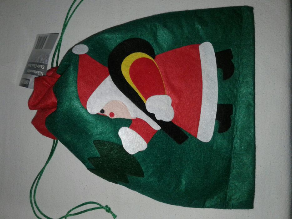 Saculet de Mos Craciun, nou, R/V, 33x27cm, imprimeu, snur