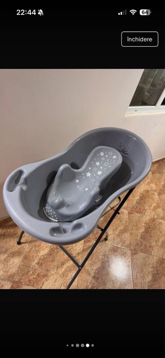 Cadita cu suport metalic ca noua