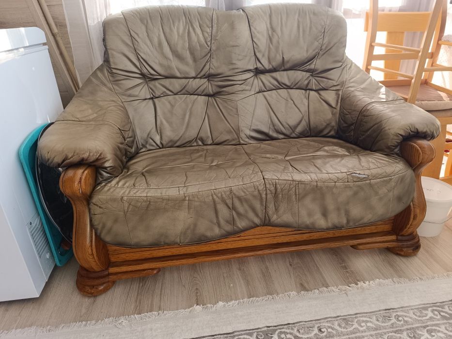 Диван кожаный каркас деревянный