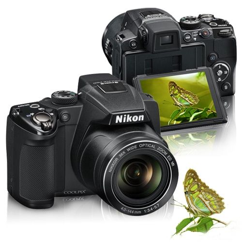 Camera foto Nikon P500 pachet complet cu 2 baterii, incarcator, geanta