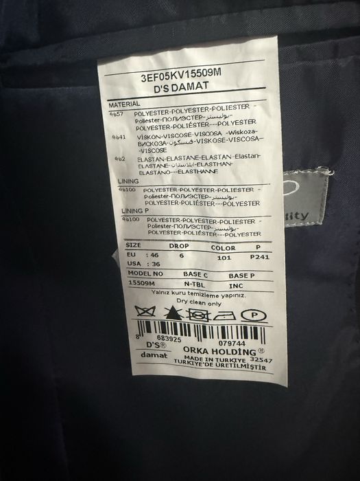 Costum DAMAT Slim Fit – Bleumarin – Mărimea 46 – Nepurtat