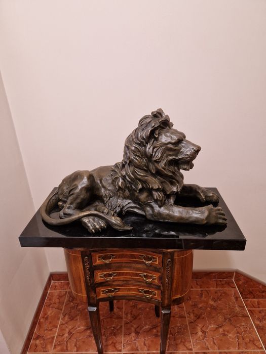 Уникална голяма антикварна бронзова фигура статуетка